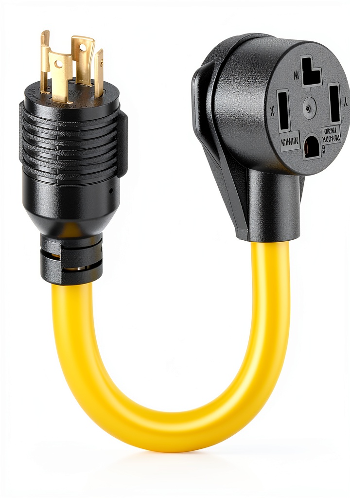 Installing Tellegloww L14-30P to 14-30R Adapter Cord 30A Dryer on a wooden desk