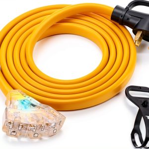 30A RV Generator Adapter Tellegloww Yellow Cord-0