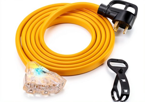 30A RV Generator Adapter Tellegloww Yellow Cord-0