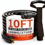 Black 30amp Generator Cord HUANCHAIN 10ft-0