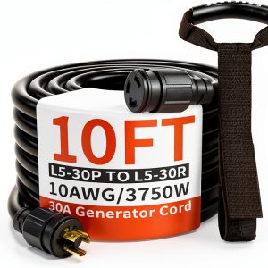 Black 30amp Generator Cord HUANCHAIN 10ft-0