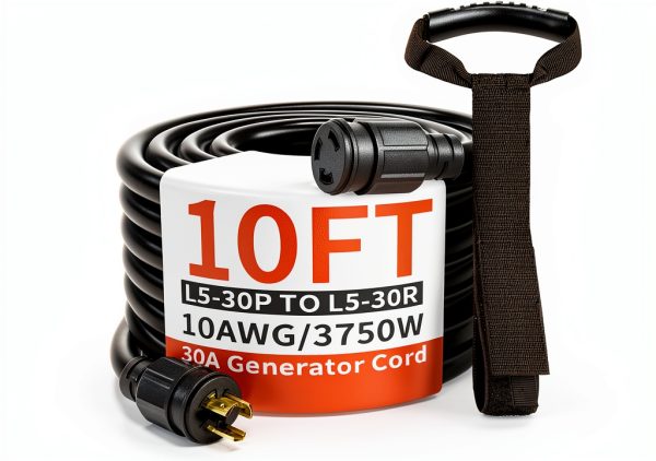 Black 30amp Generator Cord HUANCHAIN 10ft-0