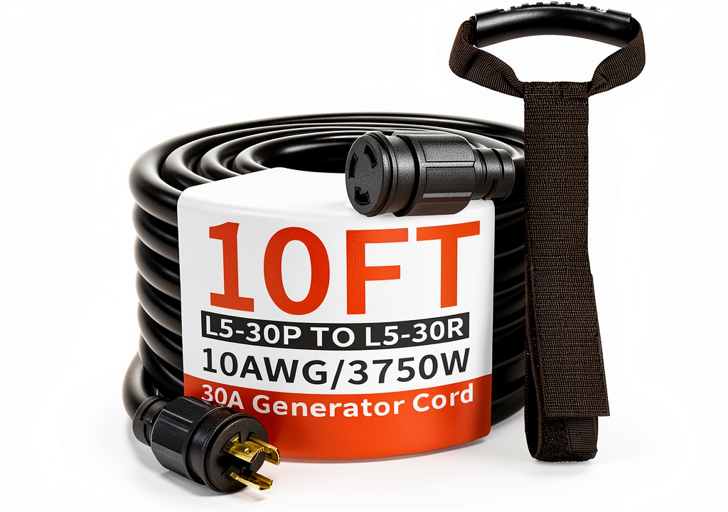 Black 30amp Generator Cord HUANCHAIN 10ft