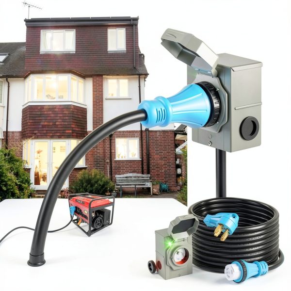 50 Amp Generator Cord CircleRiver 15FT Inlet Box-5