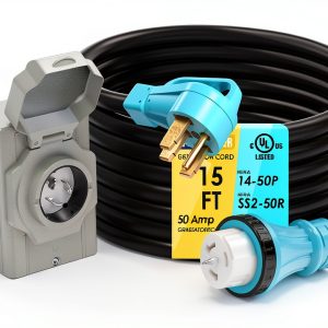 50 Amp Generator Cord CircleRiver 15FT Inlet Box-0