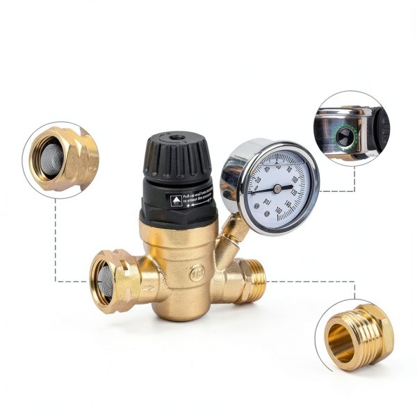 Gickbusus RV Water Pressure Regulator Leadless Brass-4