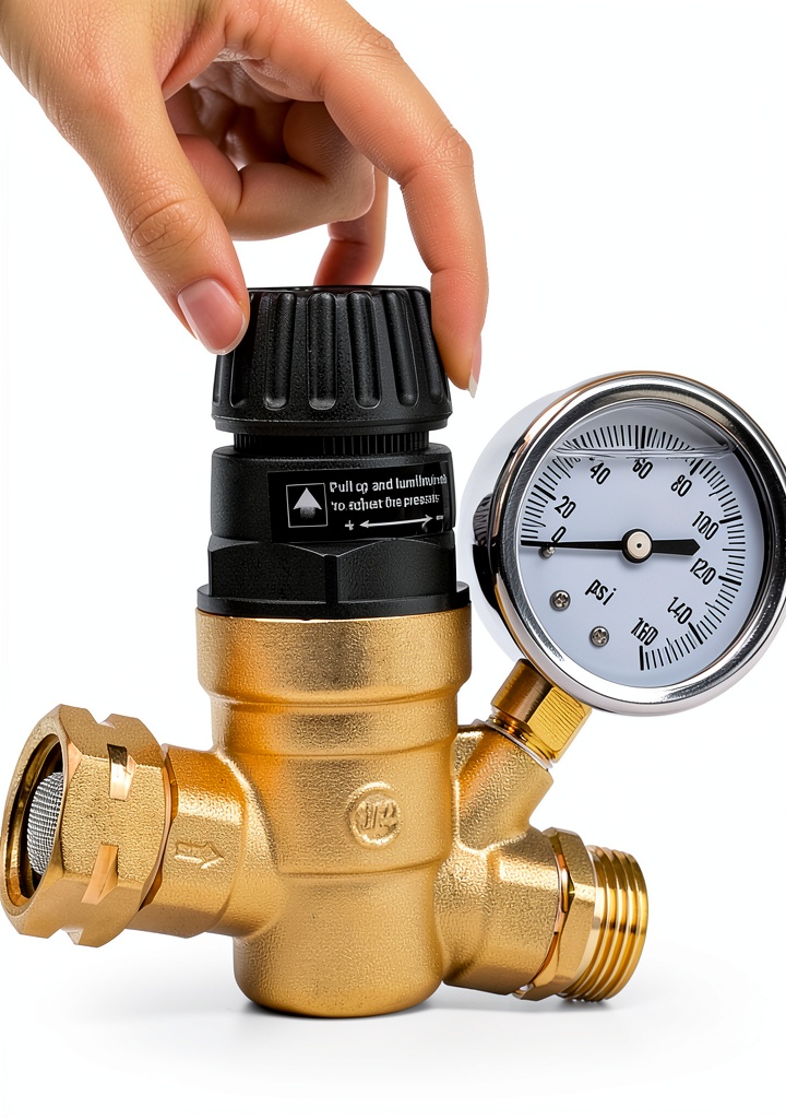 Installing Gickbusus RV Water Pressure Regulator Leadless Brass on a wooden desk