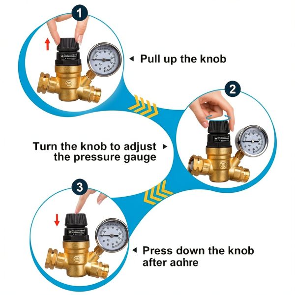 Gickbusus RV Water Pressure Regulator Leadless Brass-5