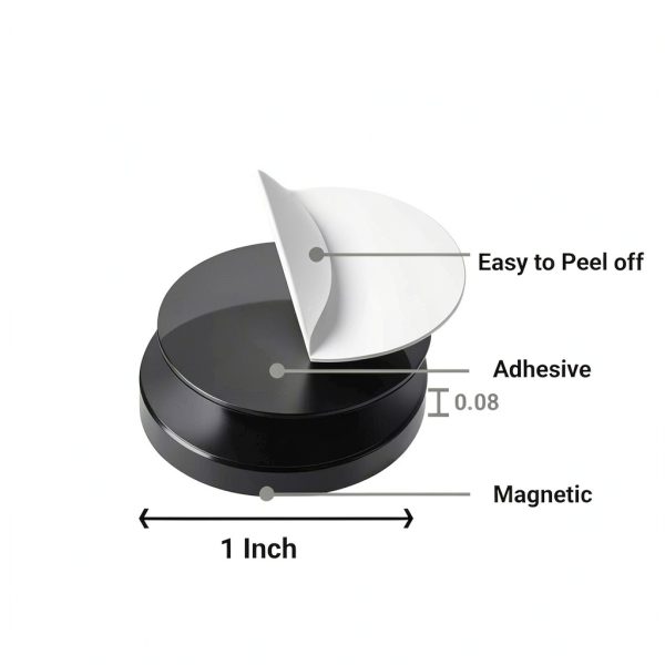 Round Magnetic Discs 1 Inch - Flexible Magnets Adhesive Set 100 pcs-0