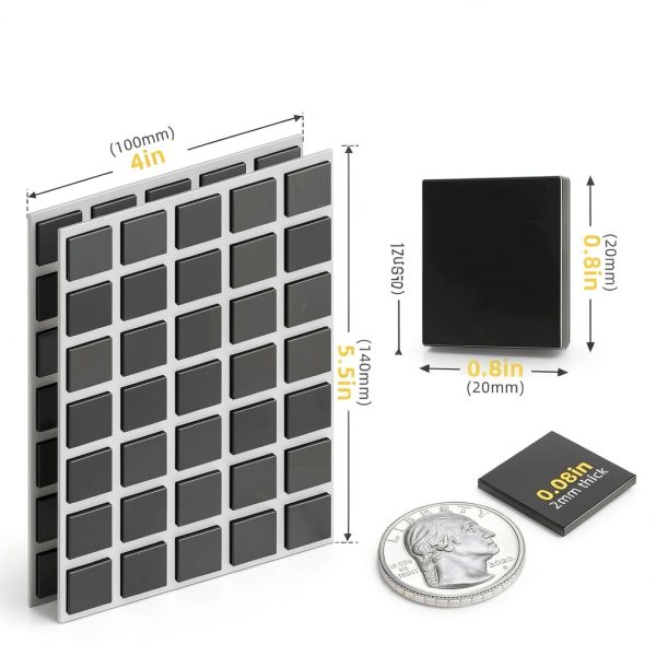 Magnetic Squares FINDMAG Flexible Magnetic Tape 70pcs 20x20mm Adhesive-1