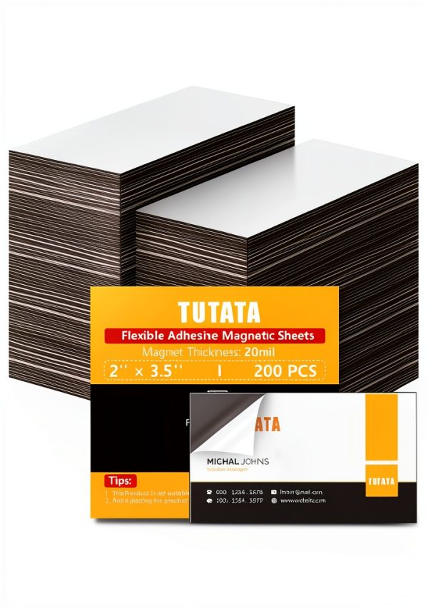 Business Card Magnets tutata 2x3.5in Flexible Magnetic Tape 200 Pack-0