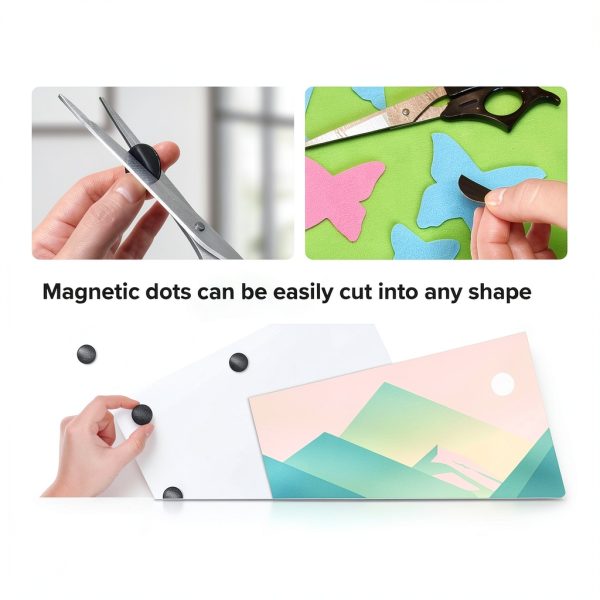 X-bet MAGNET Flexible Magnets 20pcs 0.8"x0.12" Black Adhesive Dots-2