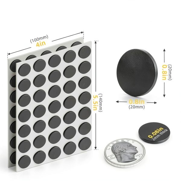 Round Magnets 20mm Flexible Self Adhesive Dots 70 pcs FINDMAG-1