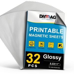 DIYMAG Printable Magnetic Sheets 32Pcs 8.5x11 Inkjet Magnet Paper-0