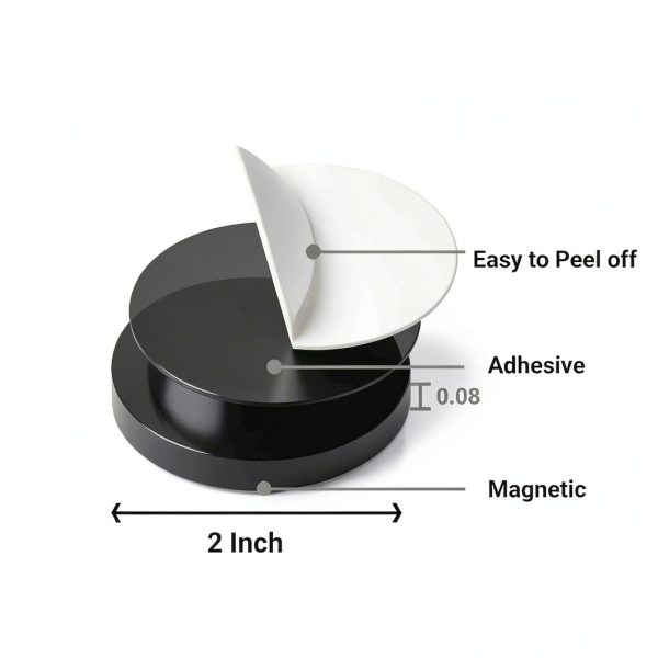 Flexible Magnets 2in Round Disc with Sticky Backing 25 pcs 60mil Thick-1
