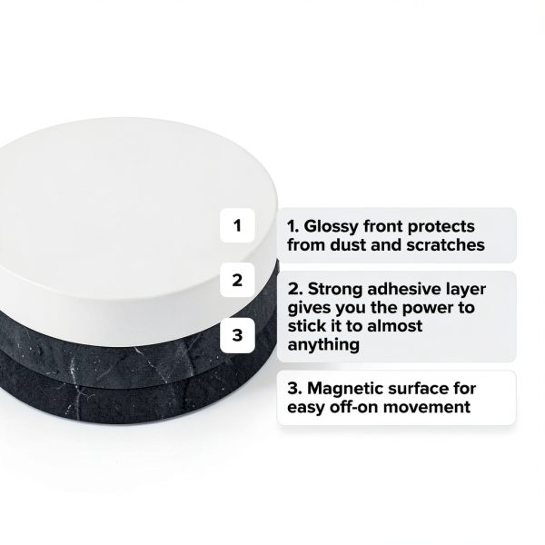 X-bet MAGNET Flexible Magnets 20pcs 0.8"x0.12" Black Adhesive Dots-1