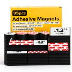 Hyper Sticky Magnets X-bet MAGNET 95pcs 0.8x0.08 Adhesive Squares-0