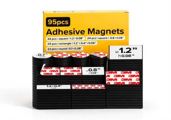 Hyper Sticky Magnets X-bet MAGNET 95pcs 0.8x0.08 Adhesive Squares-0