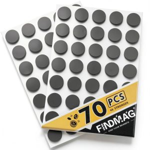 Round Magnets 20mm Flexible Self Adhesive Dots 70 pcs FINDMAG-0