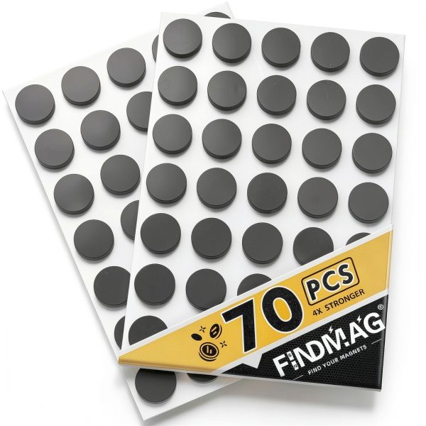 Round Magnets 20mm Flexible Self Adhesive Dots 70 pcs FINDMAG-0