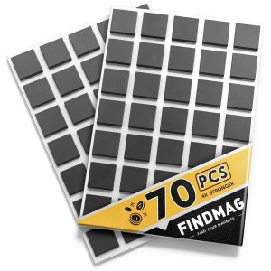 Magnetic Squares FINDMAG Flexible Magnetic Tape 70pcs 20x20mm Adhesive-0
