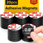 X-bet MAGNET Flexible Magnets 20pcs 0.8"x0.12" Black Adhesive Dots-0