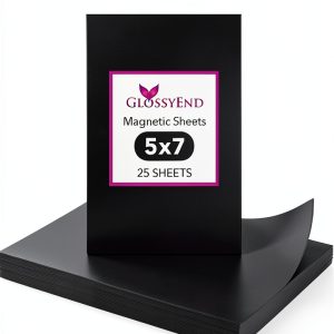 Durable Plain Magnetic Sheet Pack of 25 - GlossyEnd 5x7 30 Mil-0