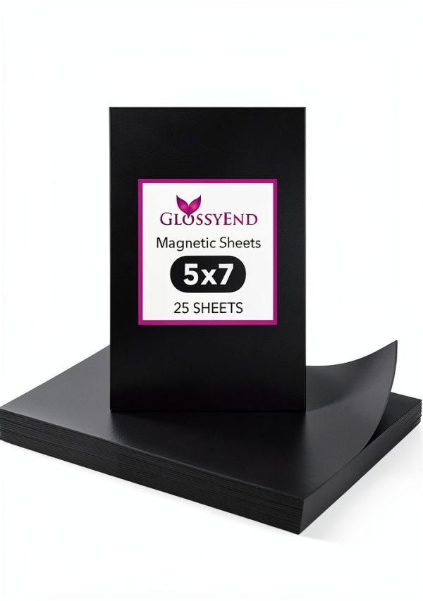 Durable Plain Magnetic Sheet Pack of 25 - GlossyEnd 5x7 30 Mil-0
